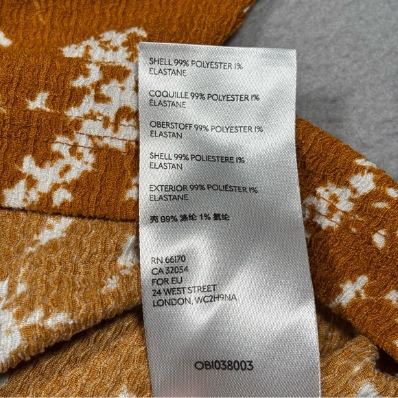 Anthropologie Amber Dolman Blouse Women X-Small Orange Floral Tie-Front Boho - Picture 6 of 12